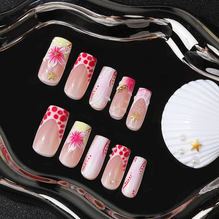 Floral Design Press-On Nail Tips Bowlift