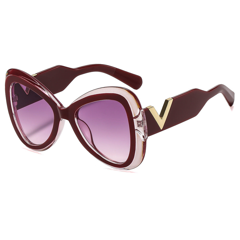 Ladies Cat-Eye Sunglasses with Luxurious Metal Accents Bowlift