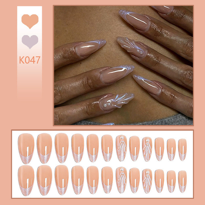 Artificial nail set with elegant 3D design Bowlift