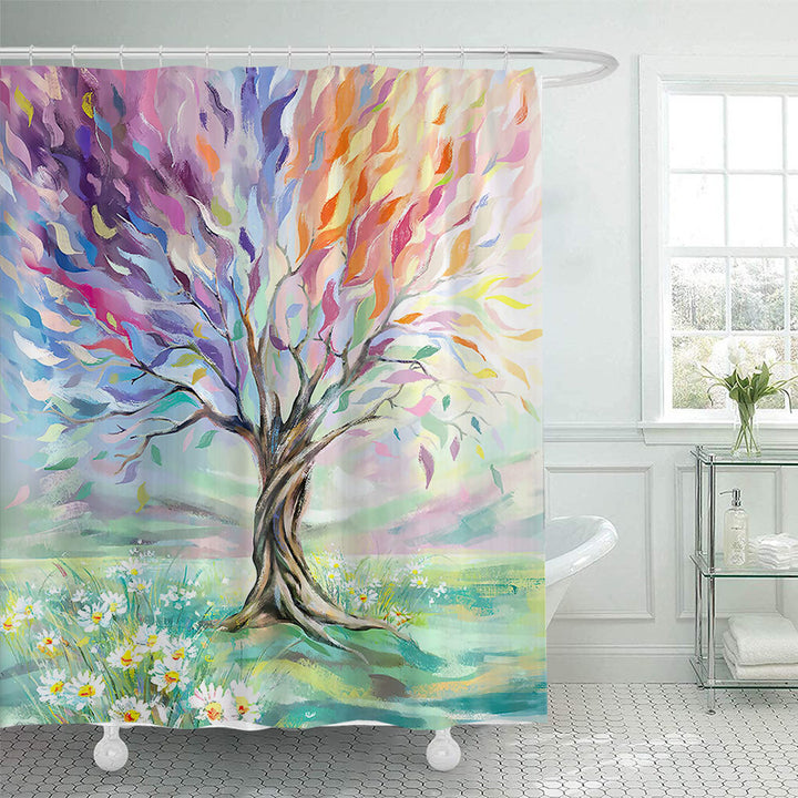 Artistic Tree Design Shower Curtain Bowlift