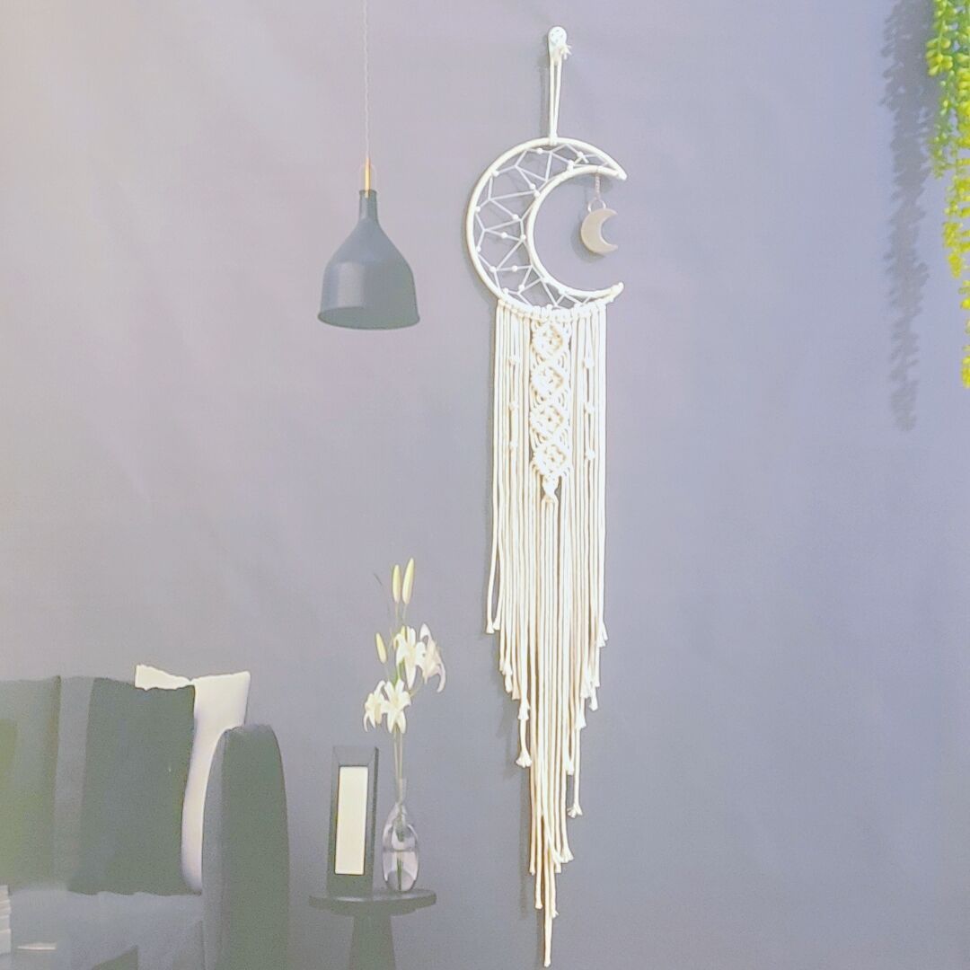 Macrame Moon Wall Hanging Bowlift