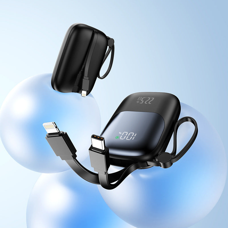 Portable power bank with integrated charging port and LED display Bowlift