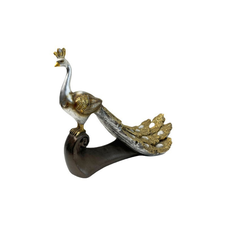 Magnificent Peacock Decor Sculpture Bowlift