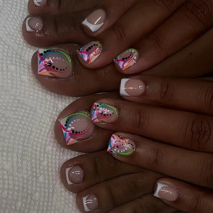 Artistic Geometric Nail Art Extensions Bowlift