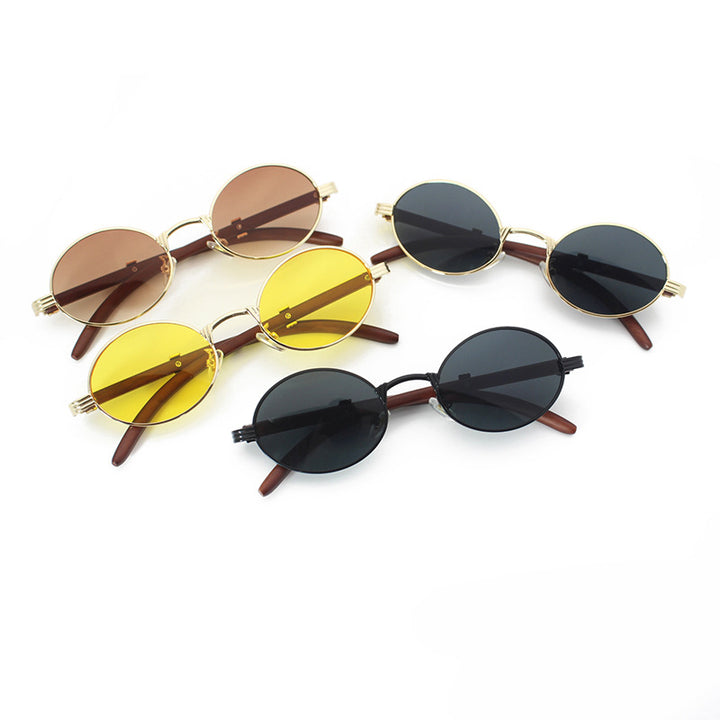 Elegant round sunglasses with high-quality metal frame Bowlift