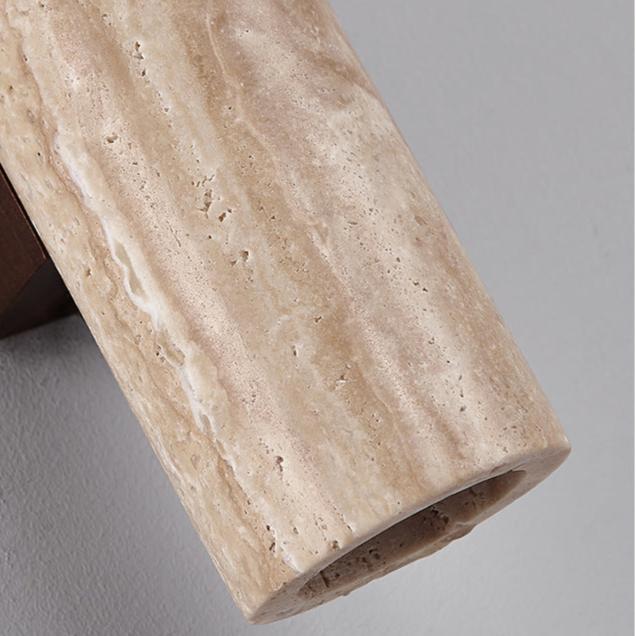 BowLift | Travertine wall lamp in Japandi tube shape