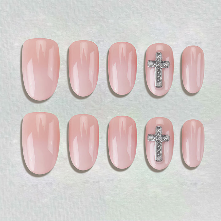 Decorative Press-On Nail Set with Star and Bow Designs Bowlift