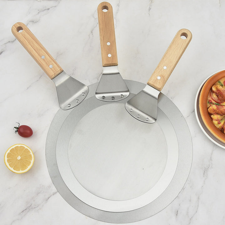 thin stainless steel round pizza peel with wooden handle Bowlift
