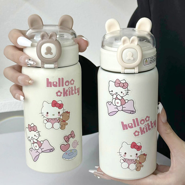 Women's insulated drinking bottle with secure flip lid and cute design Bowlift