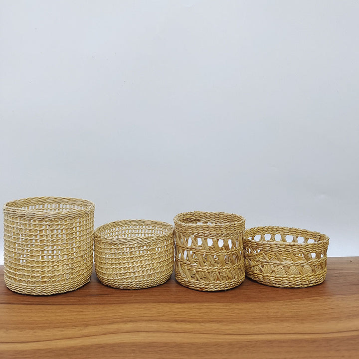 Handmade Natural Fiber Decorative Basket Bowlift