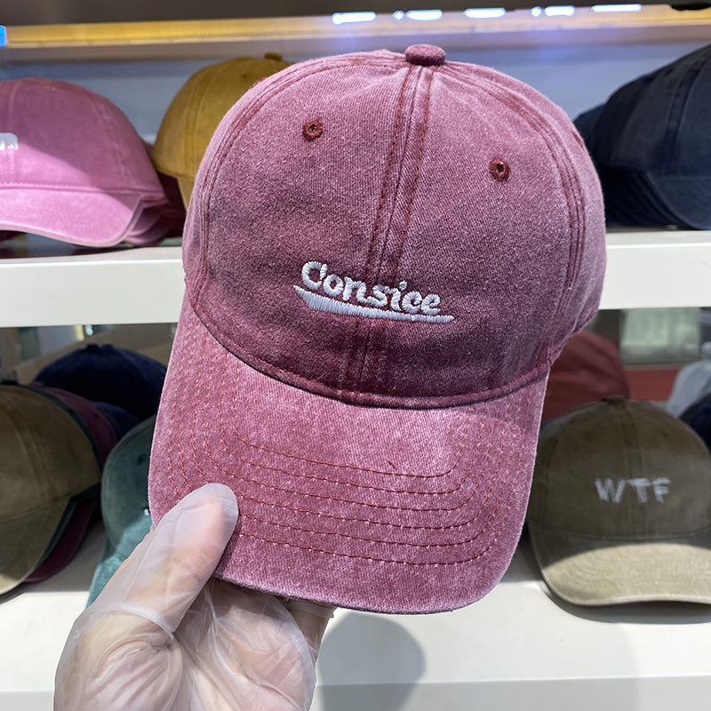 Men's Distressed Adjustable Denim Baseball Cap Bowlift