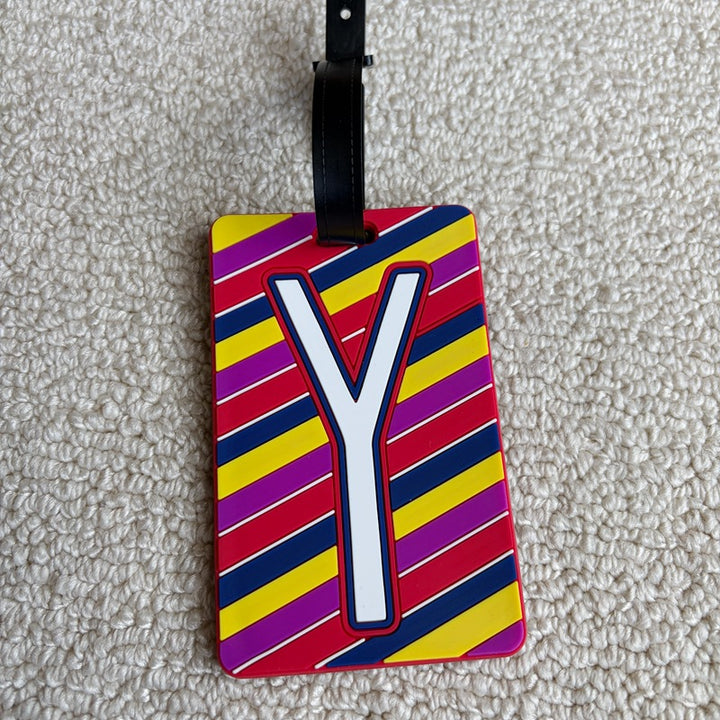 Personalized Striped Luggage Tag Bowlift