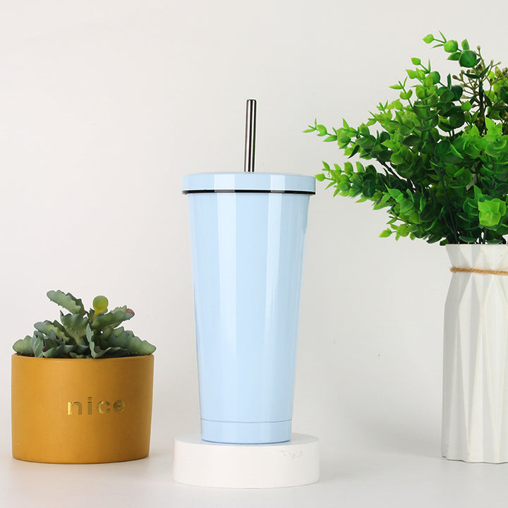 Women's stainless steel drinking cup with straw Bowlift