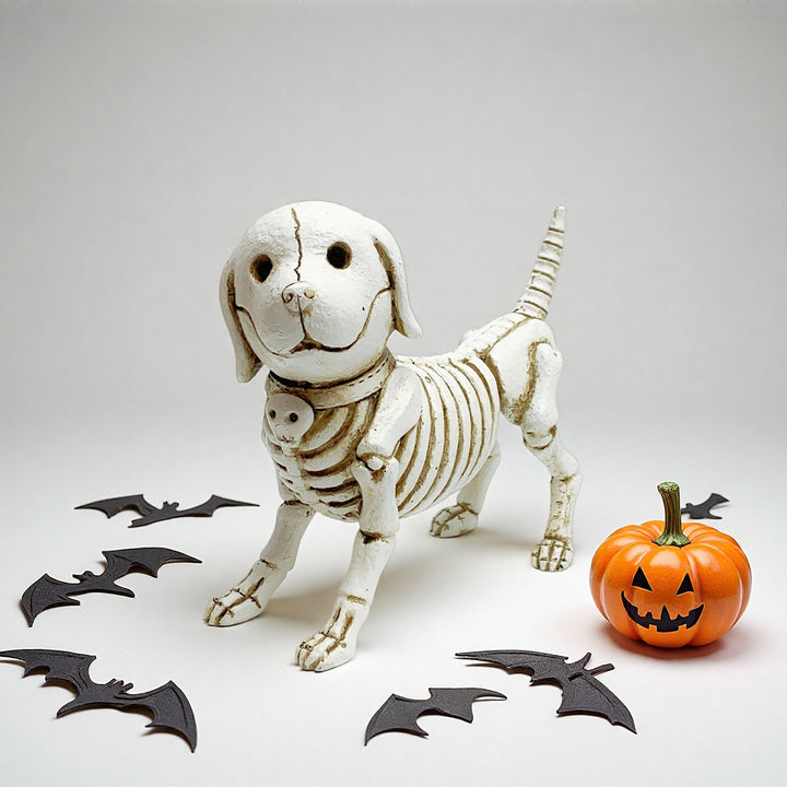 Decorative Dog Skeleton Figurine Bowlift