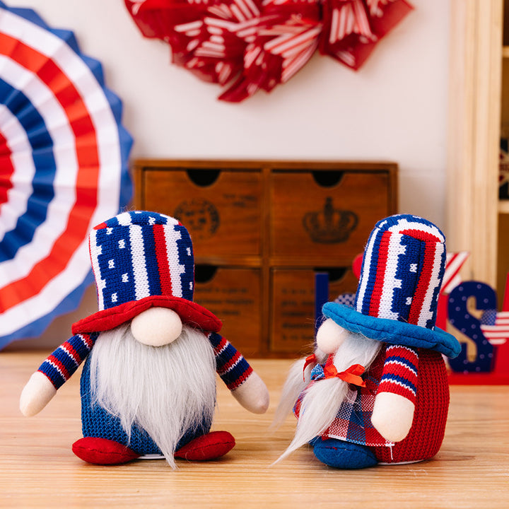 Unisex nan Scandinavian gnome doll decor with knitted cylinder hat and long artificial beard Bowlift