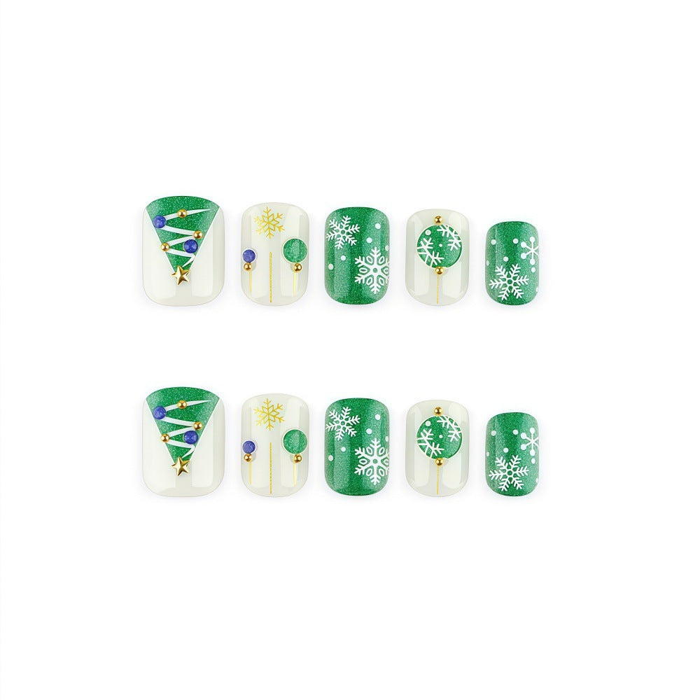 Artificial nail set with festive Christmas motifs Bowlift