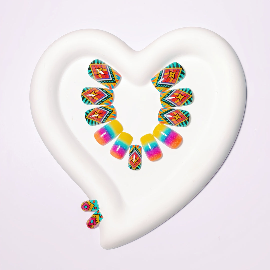 Bohemian Geometric Nail Art Bowlift