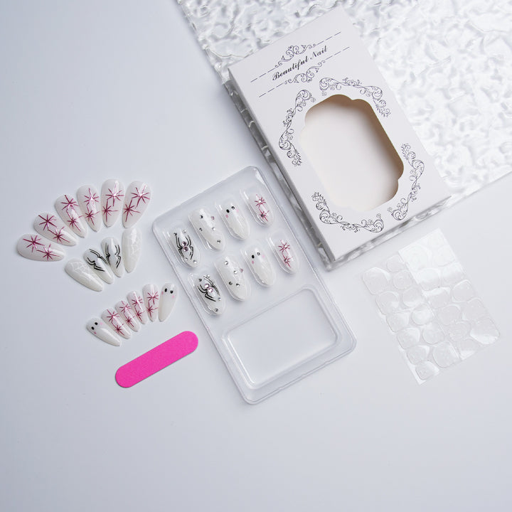 Artistic nail set with stainless steel applications Bowlift