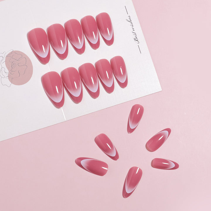 Elegant Almond-Shaped Press-On Nail Set Bowlift