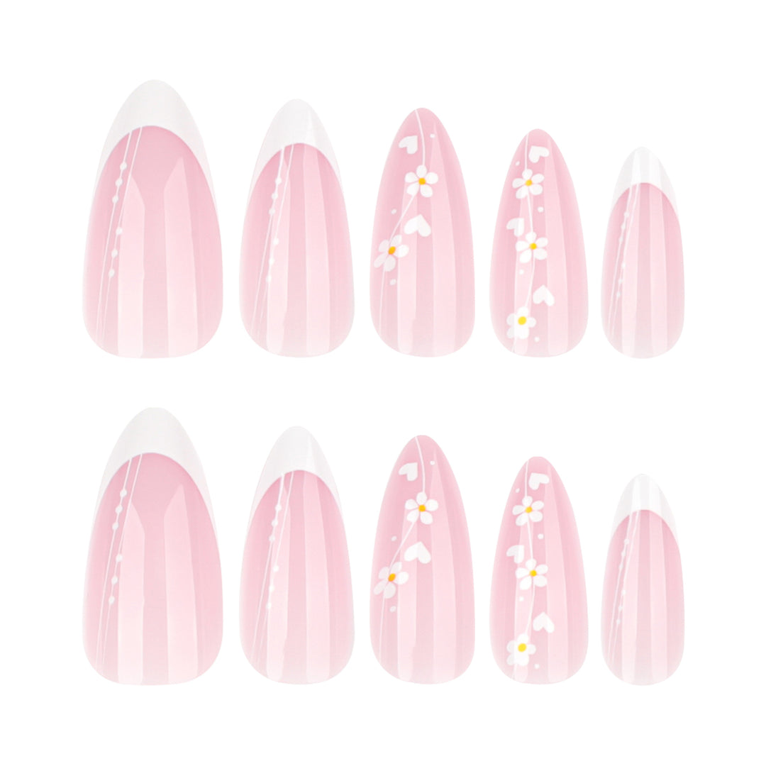 Artful Nail Extensions with Delicate Floral Patterns Bowlift