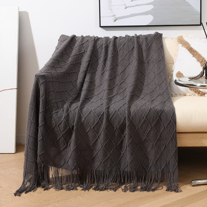 Women’s knitted blanket with textured wave pattern Bowlift