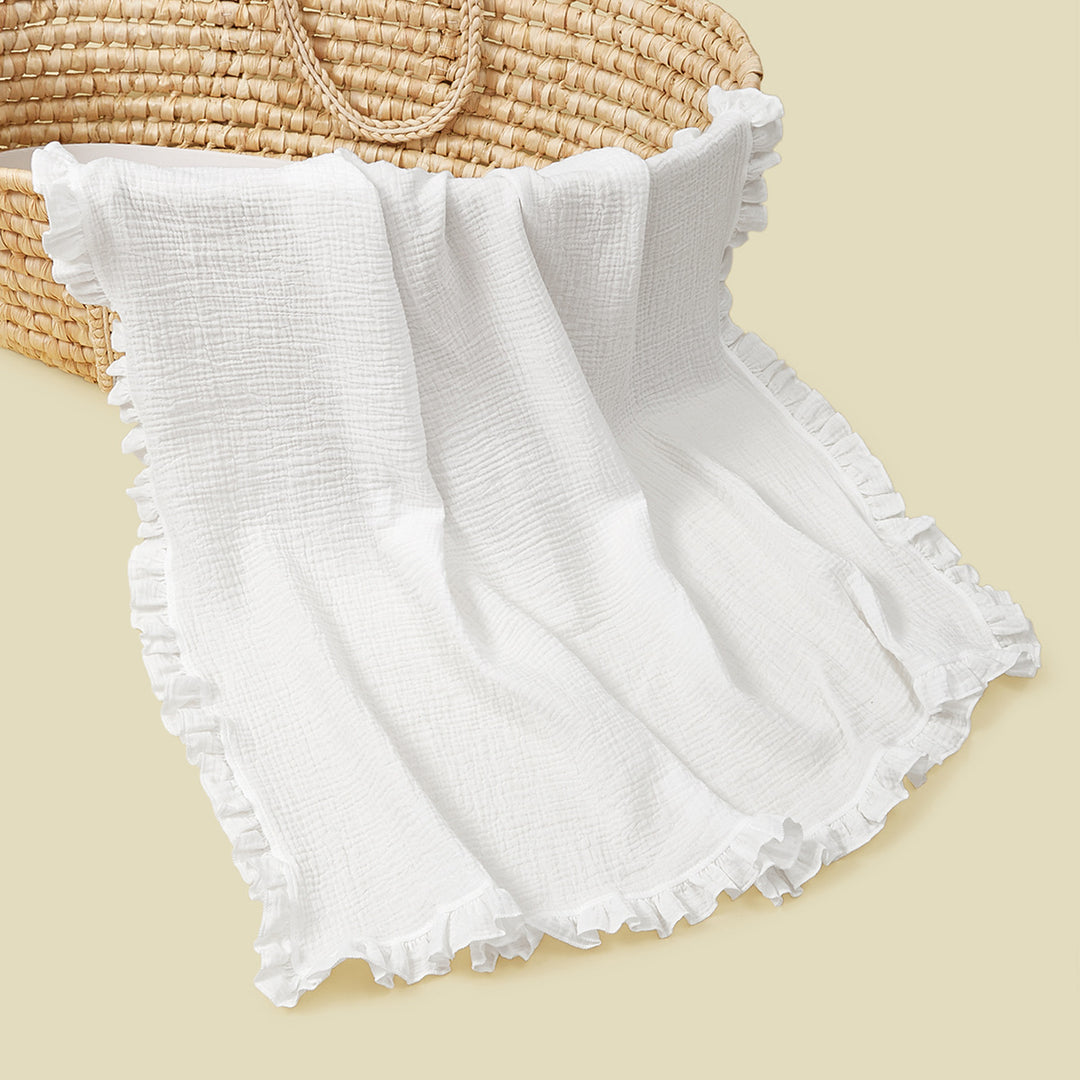 Soft Muslin Blanket with Ruffled Edges Bowlift