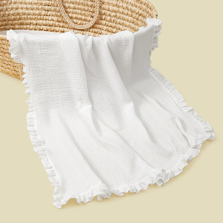 Soft Muslin Blanket with Ruffled Edges Bowlift