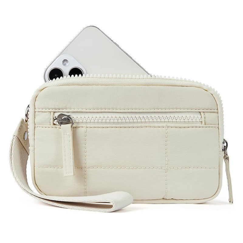 Stylish and Practical Cosmetic Clutch with Removable Carrying Strap Bowlift