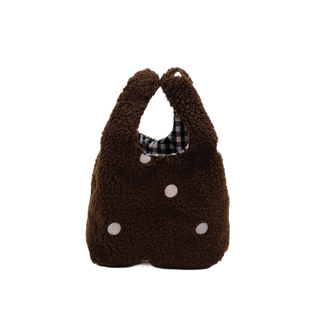 Compact Fuzzy Polka Dot Sling Bag Bowlift