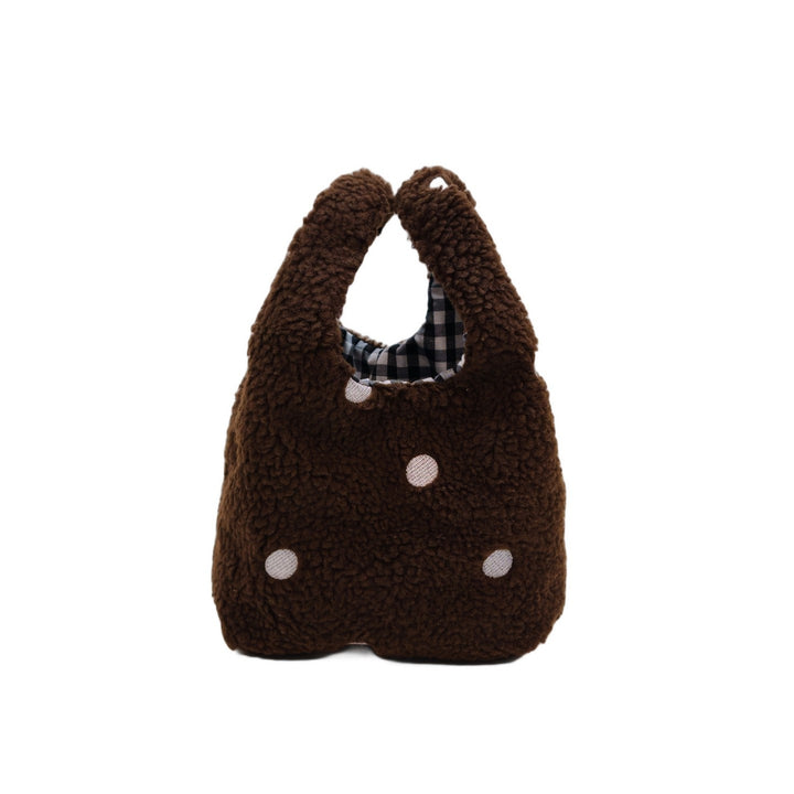 Compact Fuzzy Polka Dot Sling Bag Bowlift