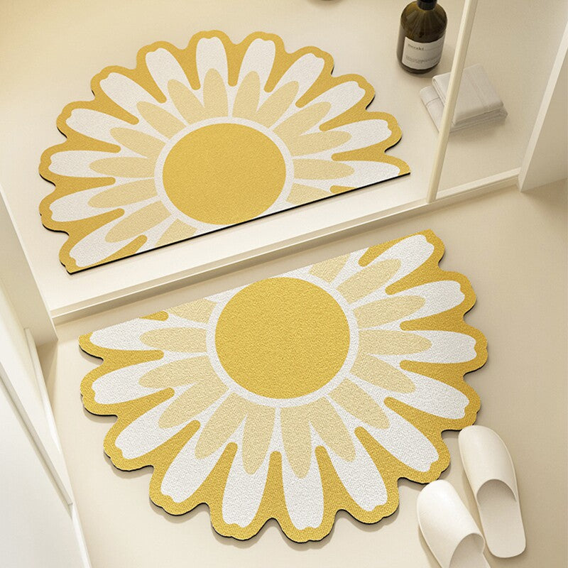 Floral Pattern Bath Mat Bowlift