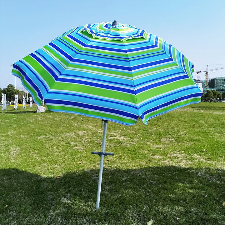 Women's Striped Sun Umbrella with Stable Ground Anchoring Bowlift