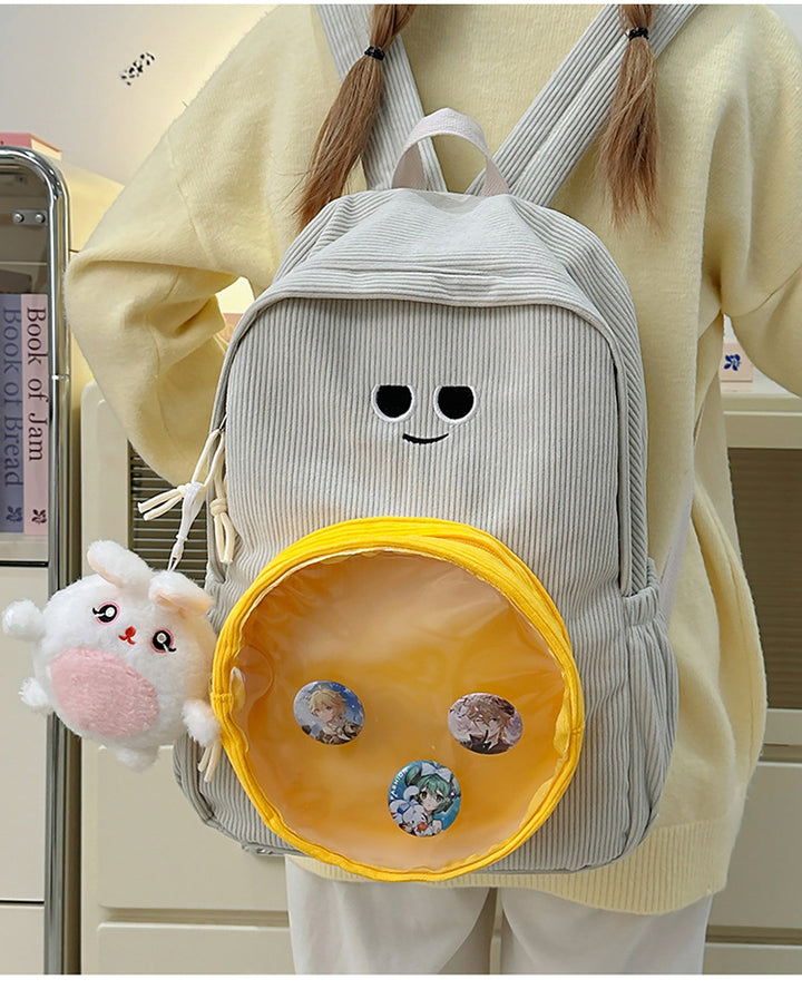 Backpack with Transparent Viewing Window and Animal Pendant Bowlift