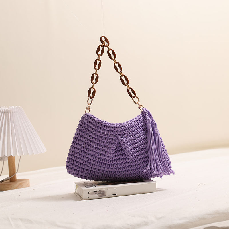 Handcrafted macrame bag with fashionable fringes Bowlift