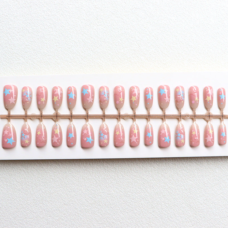 Whimsical Star-Themed Press-On Nail Set Bowlift