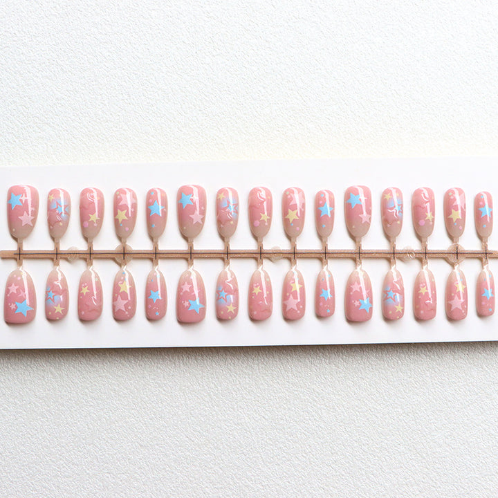 Whimsical Star-Themed Press-On Nail Set Bowlift