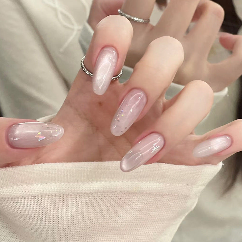 Elegant Press-On Nail Set with Artistic Detailing Bowlift