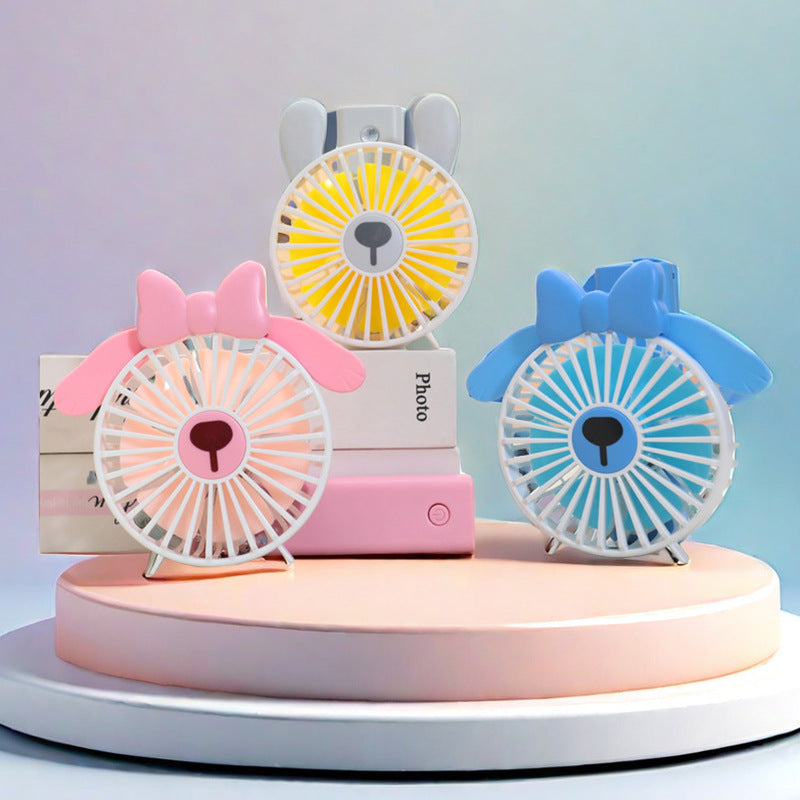 Ladies Portable Hand Fan with Cute Design Bowlift