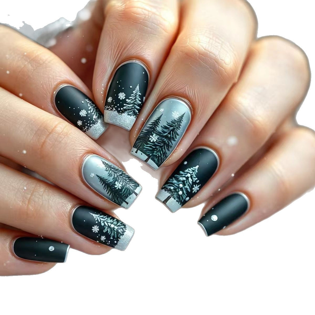 Winter Forest-Themed Nail Art Bowlift