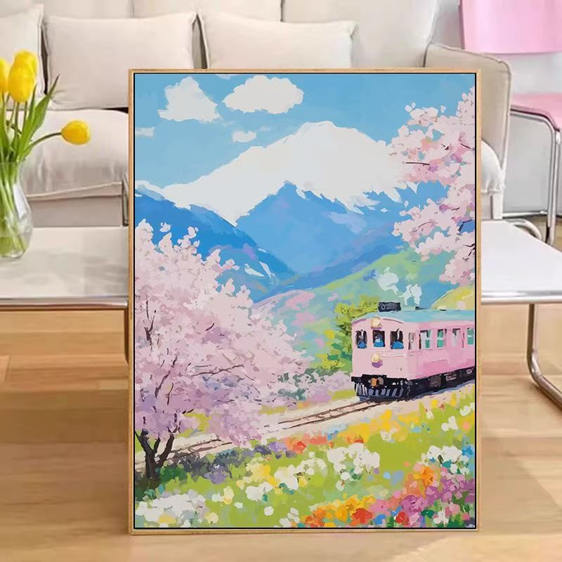Scenic Train Landscape Wall Art Bowlift