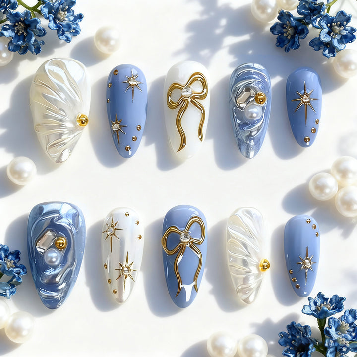 Artfully designed nail set Bowlift