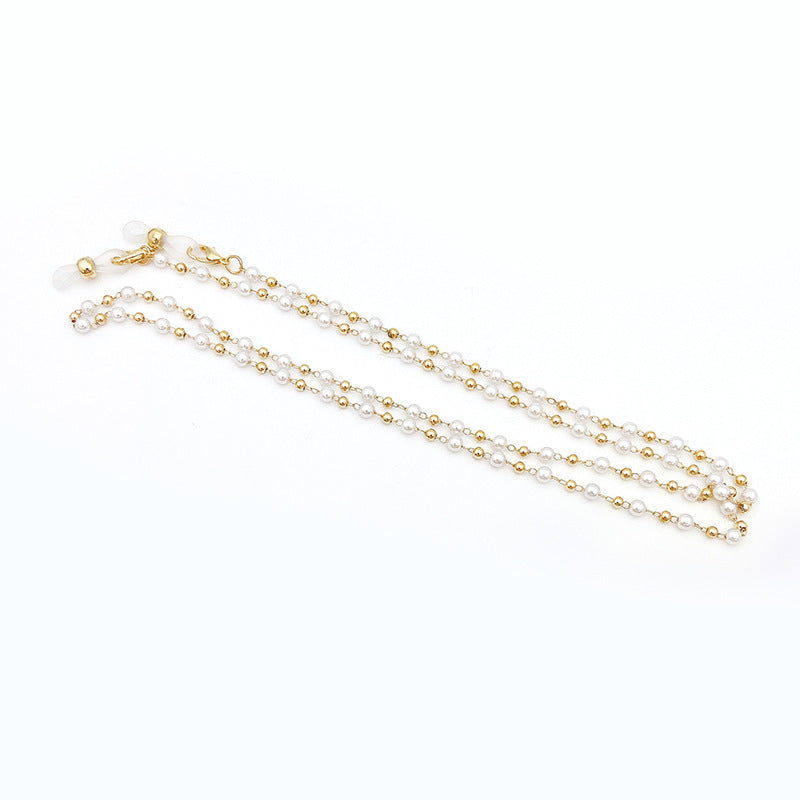 Pearl jewelry chain with golden link chain Bowlift