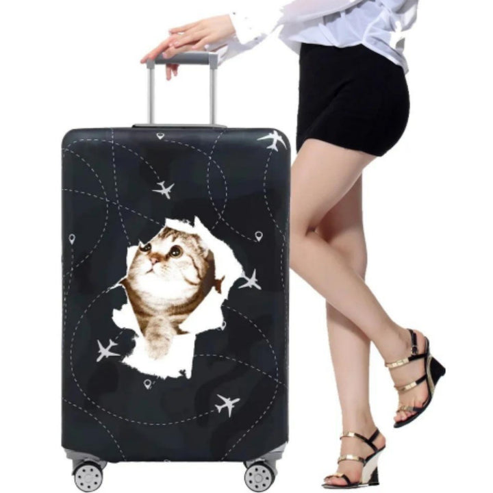Women's hard shell suitcase with playful cat motif Bowlift