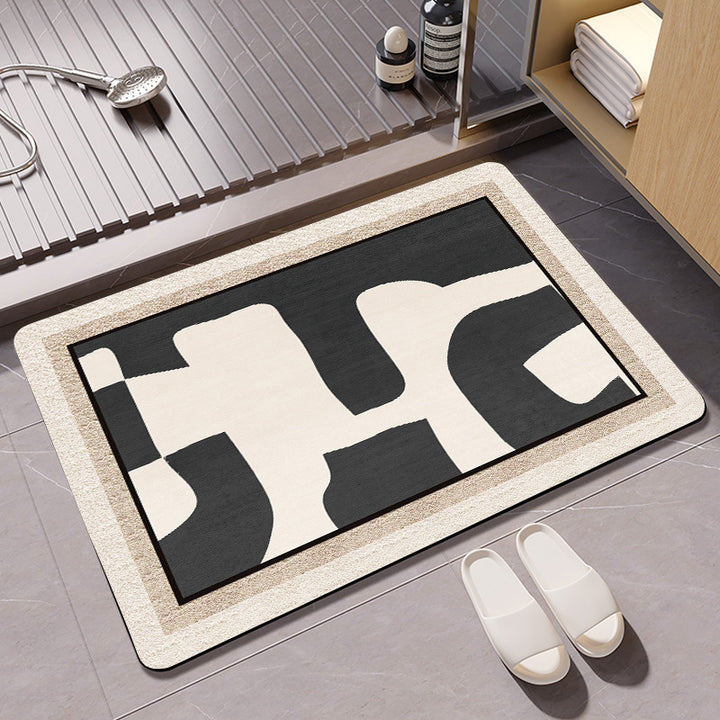 Textured Geometric Bath Mat Bowlift