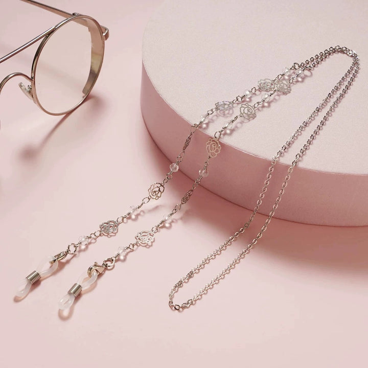 Fashionable glasses holder chain with floral design Bowlift