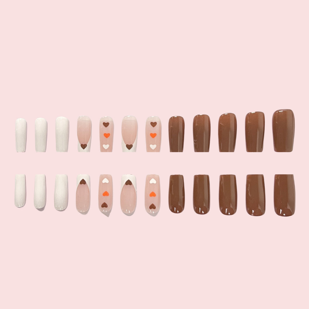 Heart Pattern Press-On Nail Art Bowlift