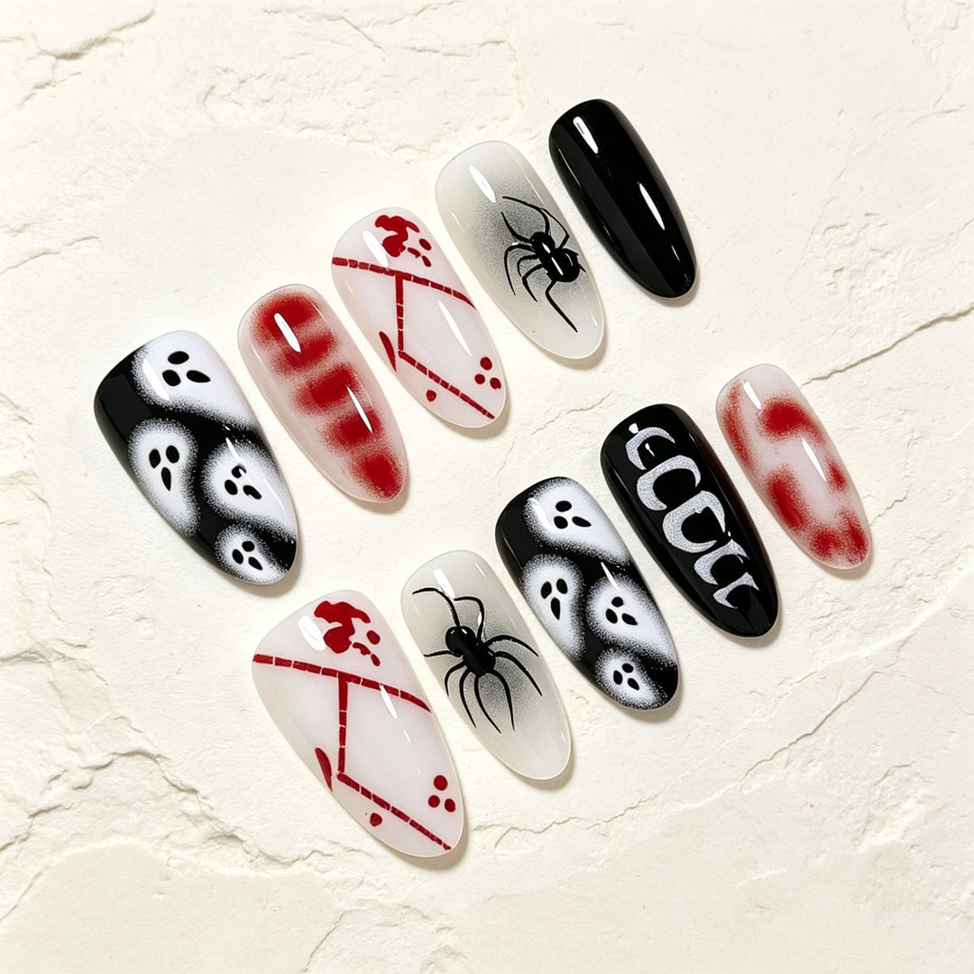 Halloween-Themed Artistic Press-On Nails Bowlift