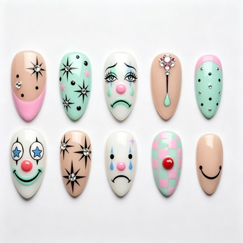 Playful Press-On Nail Art Set Bowlift