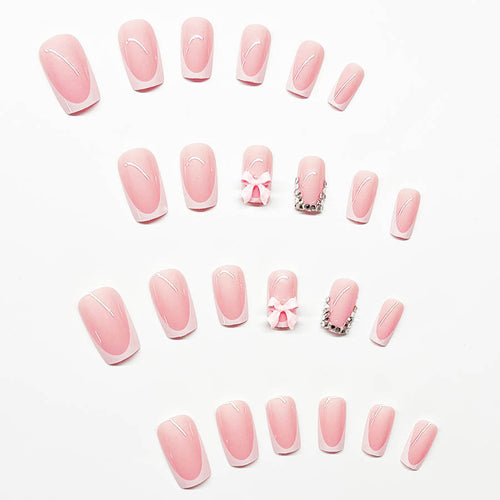 Artificial nail set with elegant details and 3D decorations Bowlift