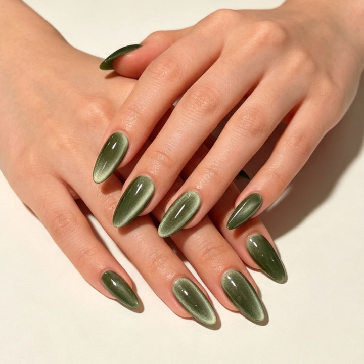 Stylish Glossy Almond-Shaped Press-On Nails Bowlift